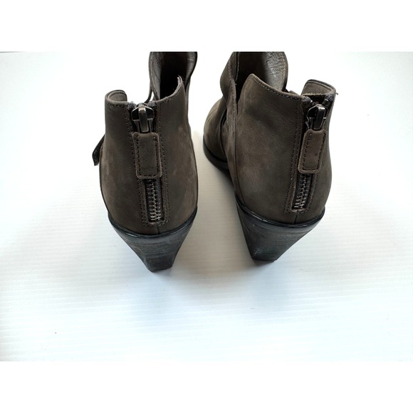 Eileen Fisher Ives Tumbled Nubuck Bootie Women 10 EUC Zip Closure Leather Ankle - Picture 10 of 11
